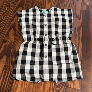 Mini p by pompomme check romper baby boy